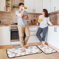 thumbnail image 6 of 2-Piece Kitchen Rugs Set Non-Slip Mats Carpet Floor for Kitchen, Bathroom (19.7"x27.6" & 19.7"x47.2") Small Watercolor Splashes and Dots, 6 of 7