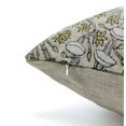 thumbnail image 5 of Fabdivine Thick Linen Hand Block Print Vintage Throw Cushion Cover , 16"X16", White, 5 of 5