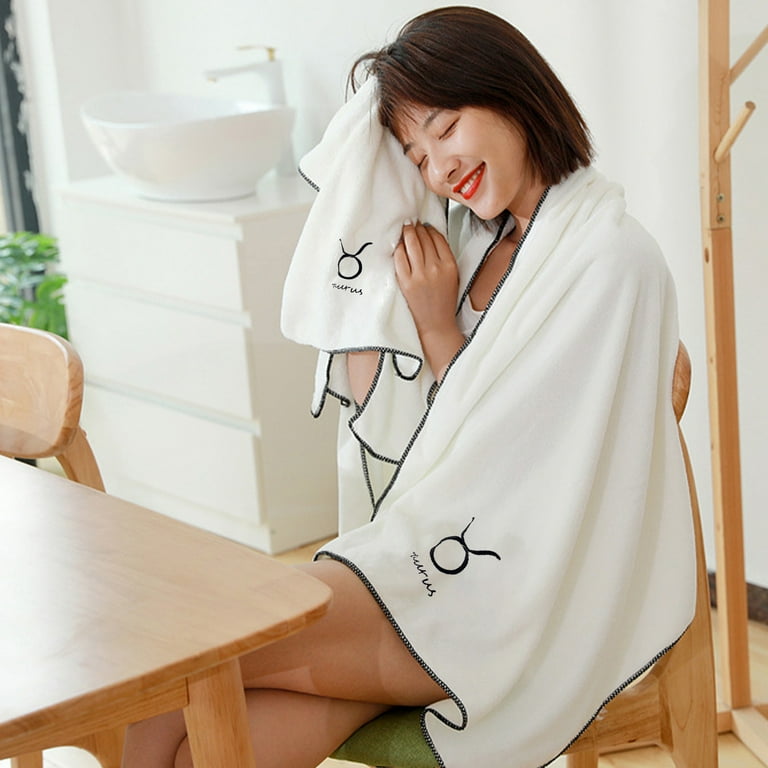 AZXY 2-Piece White Microfiber Towel Set (Style K) - Includes 1