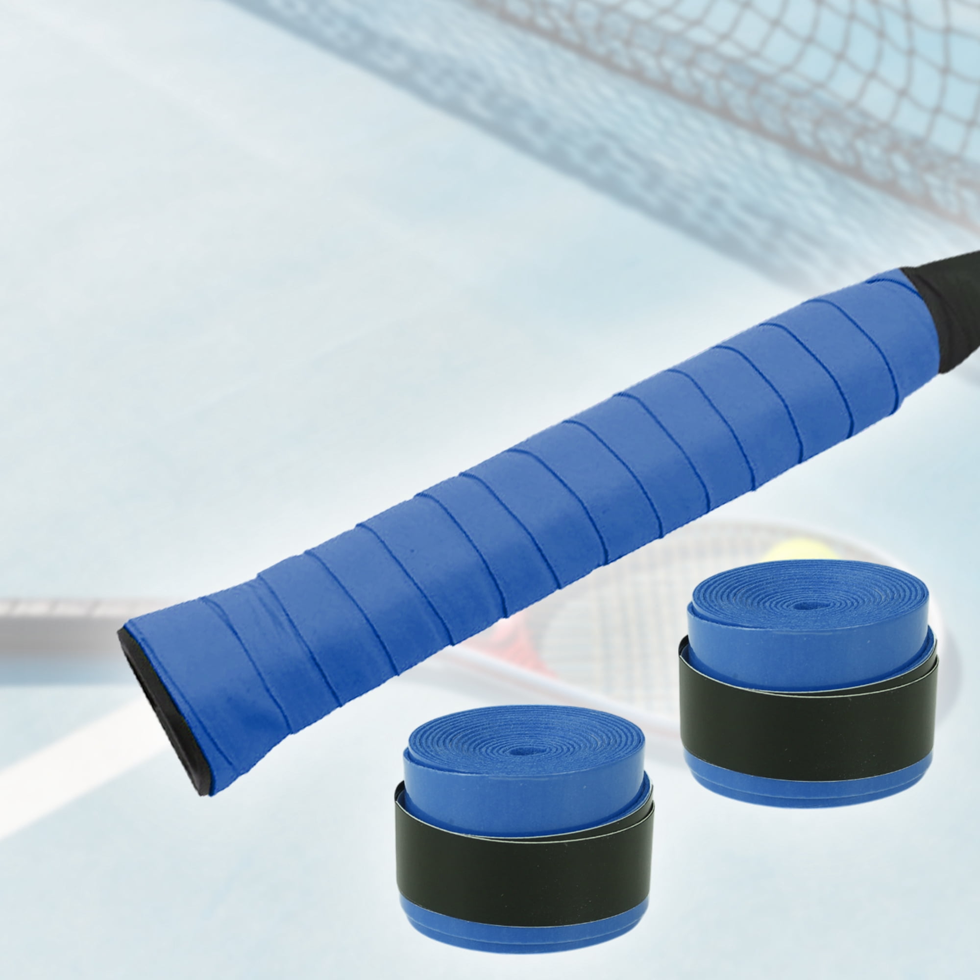 Unique Bargains 2 Pcs Tennis Racket Grip Tape Dry Overgrip Tape Blue