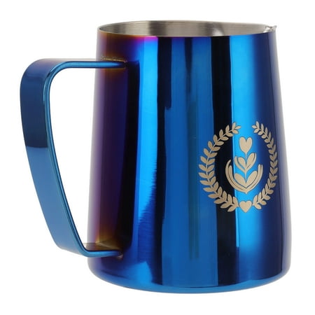 

Coffee Art Cup Glossy Finish Milk Frothing Cup 304 Stainless Steel 350ml Capacity With Large Handle For Home Use Silver Green Rose Red Colorful Blue Black