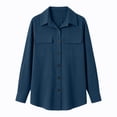 thumbnail image 7 of Atogsazn Women's Button Down Shacket Jacket Casual Ribbed Corduroy Long Sleeve Oversized Shirt Fall Winter Tops Blue S Fashion, 7 of 7