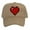 Beige, variant on Men's 80's Retro Large 8 Bit Pixelated Heart Gamer Trucker Hat, Wine