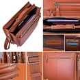 thumbnail image 2 of Leather Briefcase Bag 15 Inch Genuine Men's Briefcase Water Resistant Shoulder Leather Messenger Bag for Business, Brown, 2 of 7