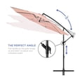 thumbnail image 3 of 10ft Offset Hanging Market Patio Umbrella w/Easy Tilt Adjustment, Polyester Shade, 8 Ribs for Backyard, Poolside, Lawn and Garden, Rose Quartz, 3 of 5