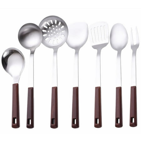 

1 Set of 7 Pcs Stainless Steel Cooking Utensils Heat-resistant Kitchenware