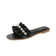 thumbnail image 1 of Amzcrzy Zapatos de mujer,Zapatos de mujer,Zapatillas de mujer, Sandalias planas con perlas para mujer, estilo playero, para vacaciones y viento Sandalias Mujer Zapatillas De Casa, 1 of 5