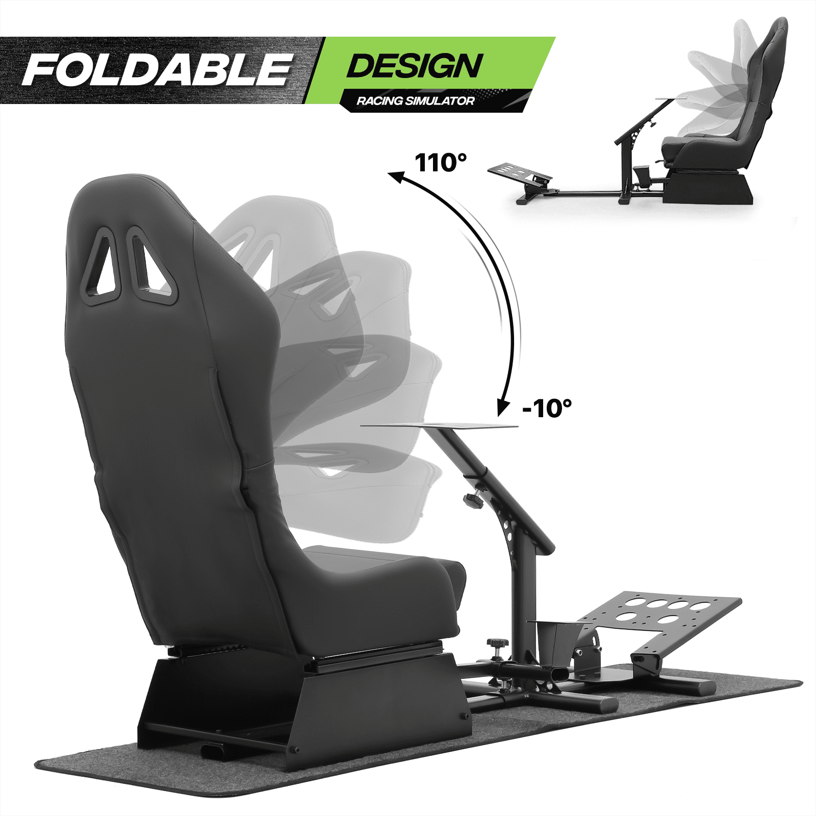 WIILAYOK Racing Wheel Simulator Stand Cockpit, Adjustable Race Simulator  Cockpit for Logitech G25, G27, G29, G920, Thrustmaster