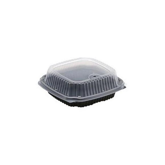Anchor Packaging 4656911 6 x 9 x 3 in. Hinged Pp Container Clear Lid Black Base - Case of 100
