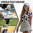 thumbnail image 7 of Binienty Pink Cow Print Matching Golf Shirts for Couples Classic Fit Zipper Neck Shirts Couples Matching Outfits Casual Short Sleeve Athletic Tops for Golf Running Sports, 7 of 7