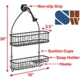 thumbnail image 4 of Simple Houseware Large Hanging Shower Head Caddy Bathroom Organizer, Black, 4 of 5