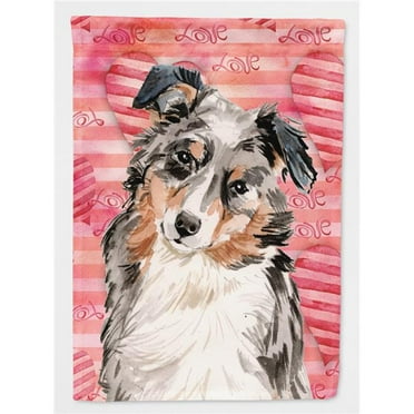 Australian Shepherd Love Flag Garden Size