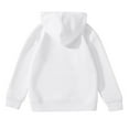 thumbnail image 4 of LUOGENLI Girls Fall Outfits Size 6 with Denim Sweatshirt Girls Kids Girls Kids Hooded Tracksuit Unisex Two Piece Outfits Hoodie Sweatshirt Sweatpants Set White 4-5 Years, 4 of 7