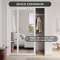 thumbnail image 3 of 72" x 80" 1 Lite Mirrored White Sliding Closet Door with Hardware Kit, 3 of 8