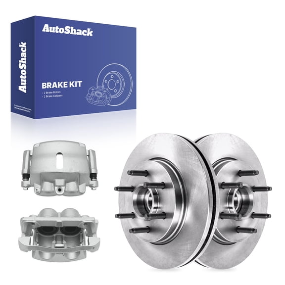 AutoShack Front Vented Brake Rotors   Calipers 4-PC Brake Kit Replacement for 2005-2008 Ford F-150 2006-2008 Lincoln Mark LT 12.98" (329.8 mm)