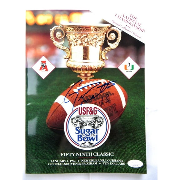 Gino Torretta Signed Autographed Program 1993 Sugar Bowl Miami JSA AG39554