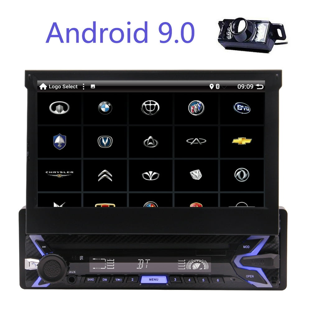 Car Stereo Single DIN 7" Flip Out Touch Screen Quad Cor 1G+16G Head