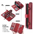 thumbnail image 5 of Feishell for Samsung Galaxy S22 Ultra 5G Crossbody Wallet Case,PU Leather Lager Capacity Detachable Cover Magnetic Buckle Card Slots Zipper Pocket Stand Phone Case with Adjustable Shoulder Strap,Red, 5 of 8