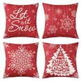 thumbnail image 1 of Christmas Pillow Covers 18x18 Inch Set of 4 Farmhouse Red Pillow Covers Holiday Decorations Winter Decorative Throw Pillow Cases Polyester Linen Fabric Pillowcases for Sofa Couch, 1 of 7