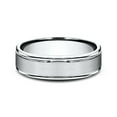 thumbnail image 3 of Women's Comfort-Fit Satin Finish High Polish Round Edge Carved 14K White Gold Wedding Band Ring 6.5mm, Size 6.5, 3 of 3