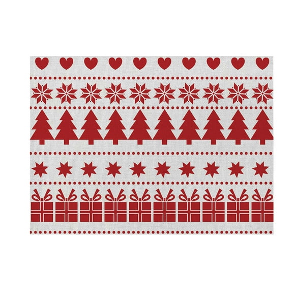 EGNMCR Décorations de Noël, Cadeaux de Noël noël Napperon Impression Coton et Lin Tapis de Table Anglais Décoration de Vacances Napperon