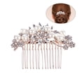 thumbnail image 1 of EeaseCA Peigne de Mariée Élégant Perle Simulée Accessoires de Cheveux de Mariage (Or Rose), 1 of 7