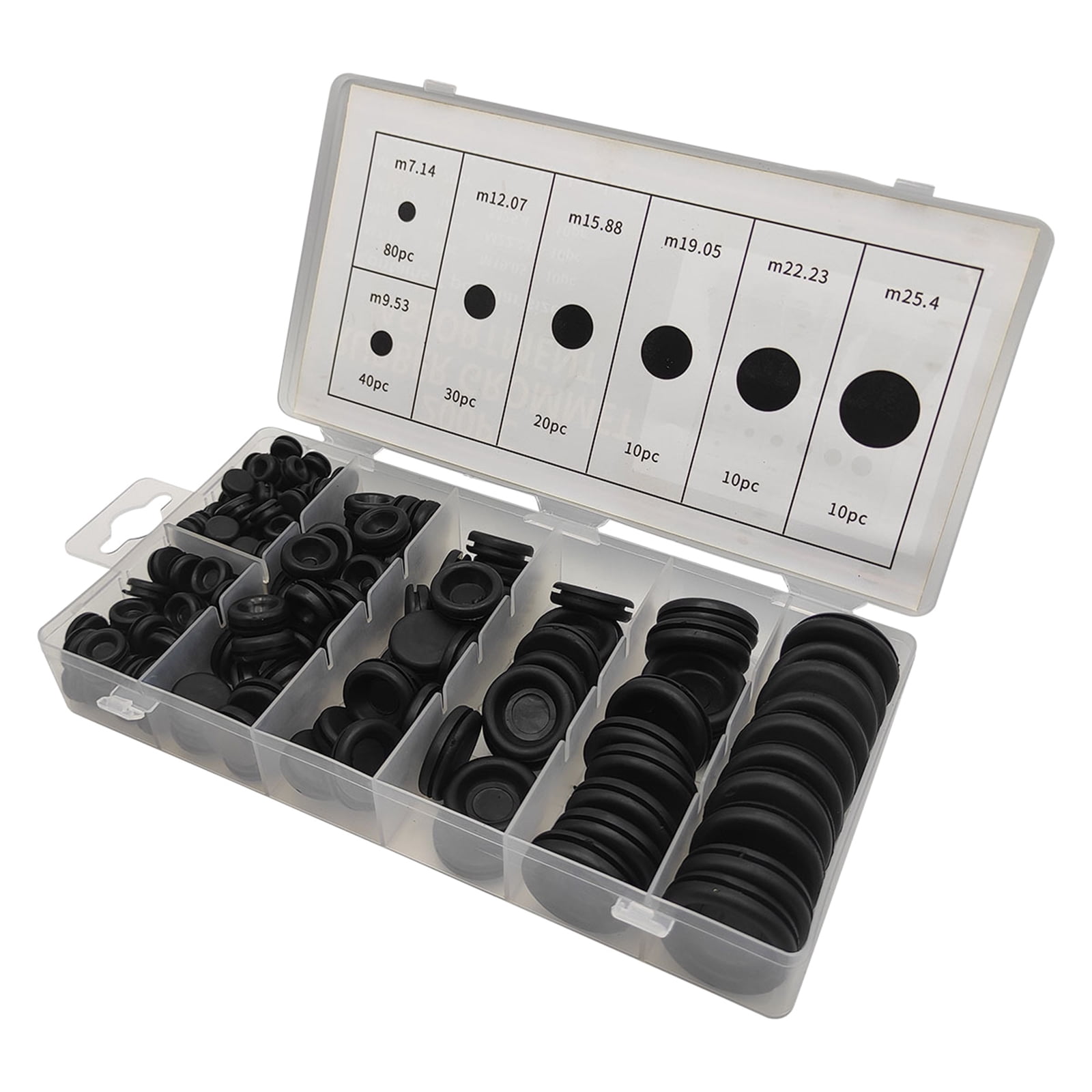 200 Pcs Round Closed Rubber Grommet Electrical Wire Gasket Firewall Hole Plug for Wiring, Automotive Easy to Use