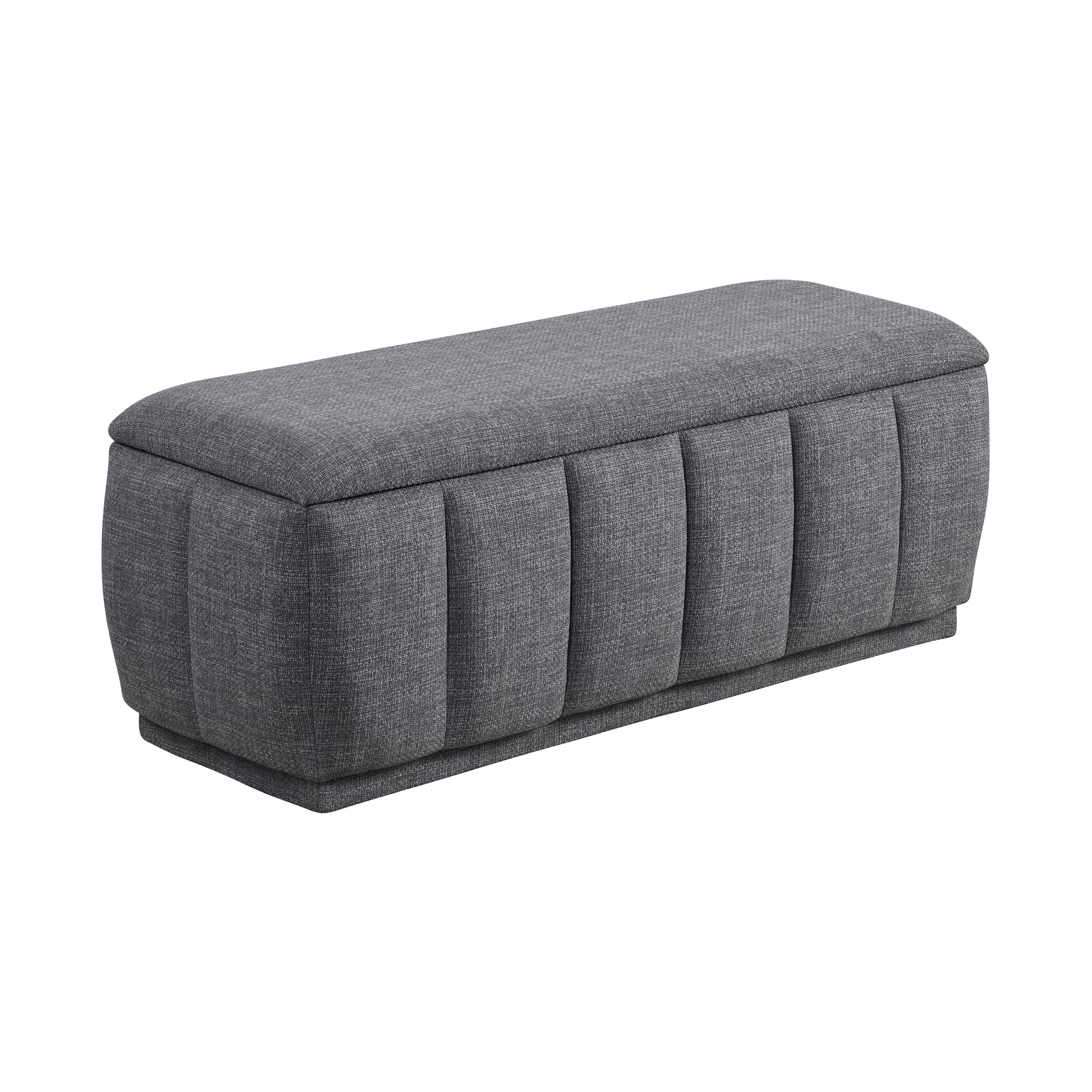 OakvillePark Halorini Textured Fabric Lift Top Storage Bench, Gray