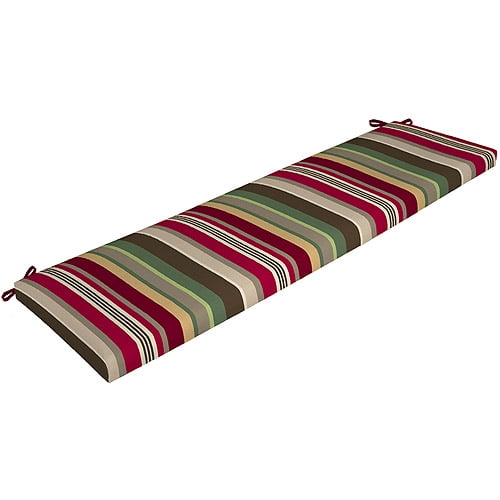 Mainstays Outdoor Bench Cushion, Dark Multistripe