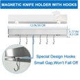 thumbnail image 2 of Soporte magnético para cuchillos de pared con 6 ganchos, sin taladro, barra magnética doble, cuchillo calcomanía fuerte, tira magnética, colgador de utensilios de cocina, 2 of 4