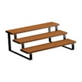 thumbnail image 3 of Soporte para plantas, estante elevador para plantas, soporte de madera para macetas, maceta decorativa Marrón tres capa, 3 of 9