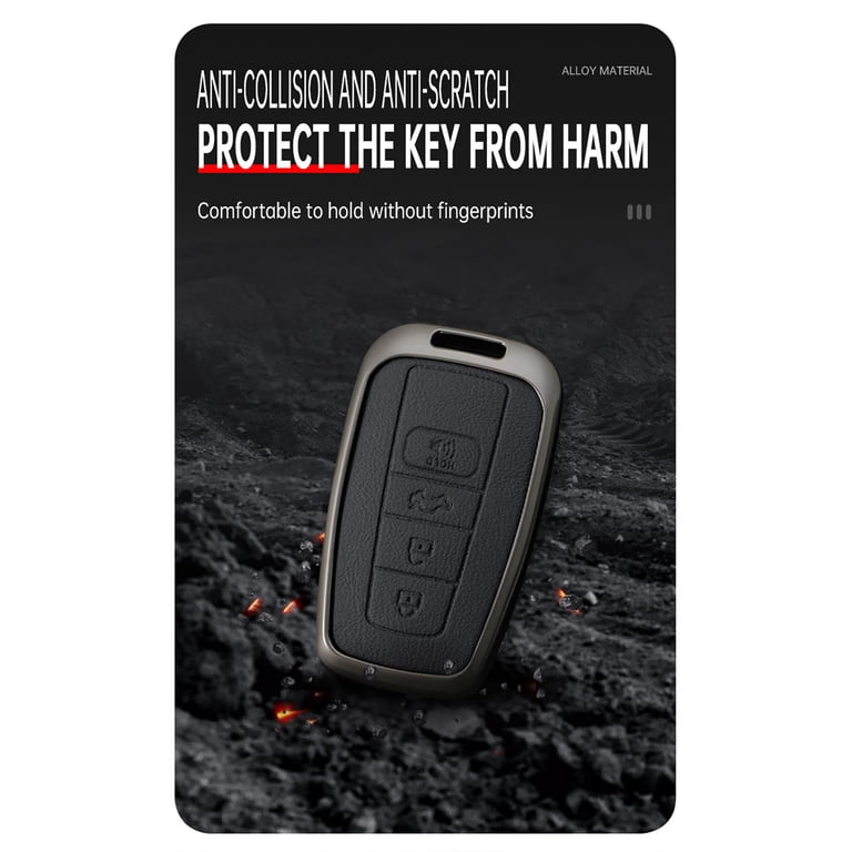 4 Button Leather Car Key Cover Remote Case Fob for Toyota Corolla Camry