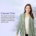 thumbnail image 6 of SAGEFINDS Sage Green Boho Jacket, Women’sLightweight Coat, Open Front Cardigan with Long Sleeves, Dressy or Casual Fashion - Small, 6 of 8