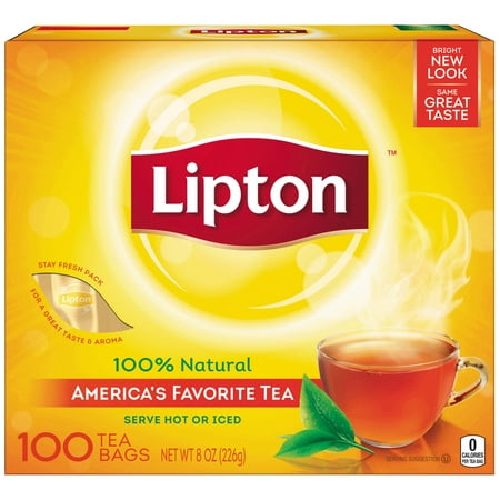 Tuck Box Tea Room - (6 Boxes) Lipton 100% Natural Tea Black Tea Bags, 100 ct