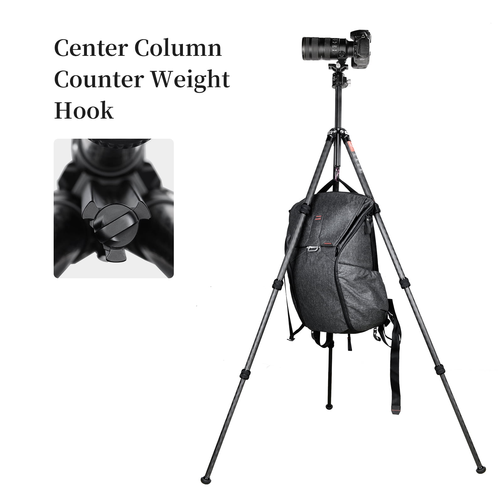 SUNWAYFOTO T2841CE Travel Tripod Carbon Fiber Compact Light Portable Professional Tripod Dslr Camera Waterproof,33.0lb Load