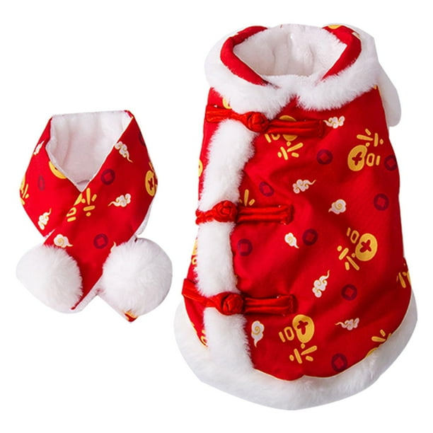 Disfraz de Tang, abrigo cálido de invierno con bufanda, disfraz para perros y gatos, disfraz festivo para perros. L