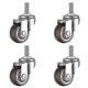 thumbnail image 1 of 20 Kg / 44 Lb Capacity Per Wheel - M8 Threaded Stem Caster For Furniture Hand Trolley - Set Of 4 Casters (2 With Brake, 2 Without Brake) - Pjun, 1 of 5