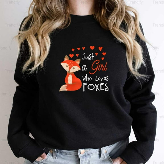 Funny Just A Girl Who Loves Foxes Retro Graphic Unisex Sweatshirt - High Quality M391735, Up to Size 5XL