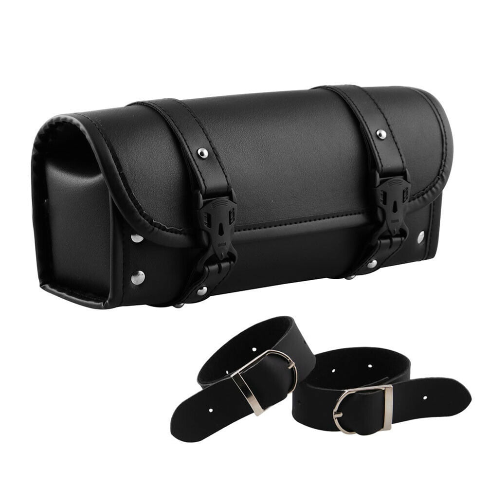 Universal Motorcycle Tank Bag PU Black Sport Touring Saddle Bag Storage Tool Pouch Roll Barrel Bag For Harley Davidson 