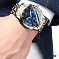 thumbnail image 2 of Reloj Hombre Analógo Con Fechador Acero Cuarzo Casual Color De La Correa Plata Y Oro, 2 of 8