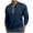 Dark Blue, variant on Men's Waffle Knit Shirts Vintage Long Sleeve Button Up T-Shirt Lightweight Casual Business Work Tees Solid Color Pullover Tops Army Green XL