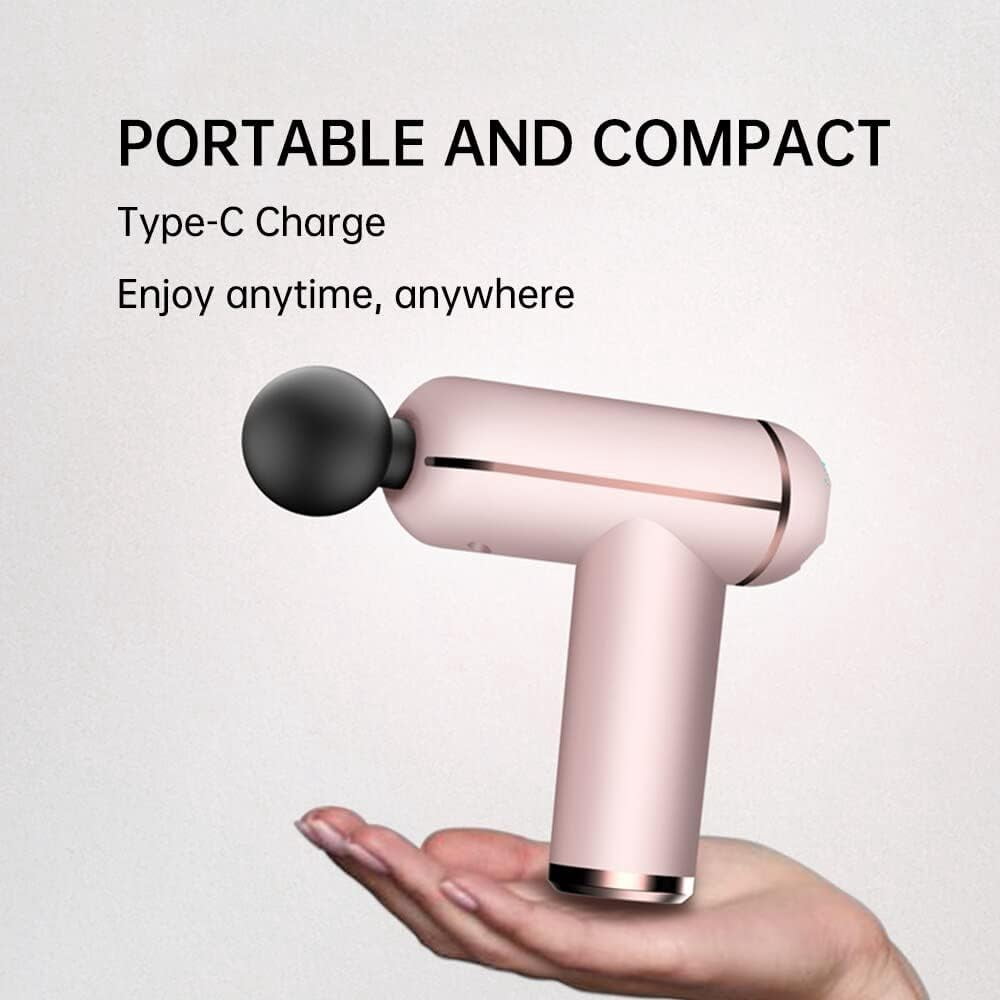 Massage Stick,Massage gun, Fascia Gun Portable Massage Fascia Gun Deep Tissue Muscle Electric Massager Pain Relief For Body Neck Back Relaxation Fitness Slimming ( Color : Pink , Size : Type C Charge