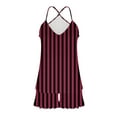 thumbnail image 5 of Agkizg Womens Silk Satin Pajama Set Two-piece Pjs Sets Plus Size Striped Print Cami and Shorts Pajama Set Soft Sleepwear Loungewear Nightwear Sets Wine XL, 5 of 5