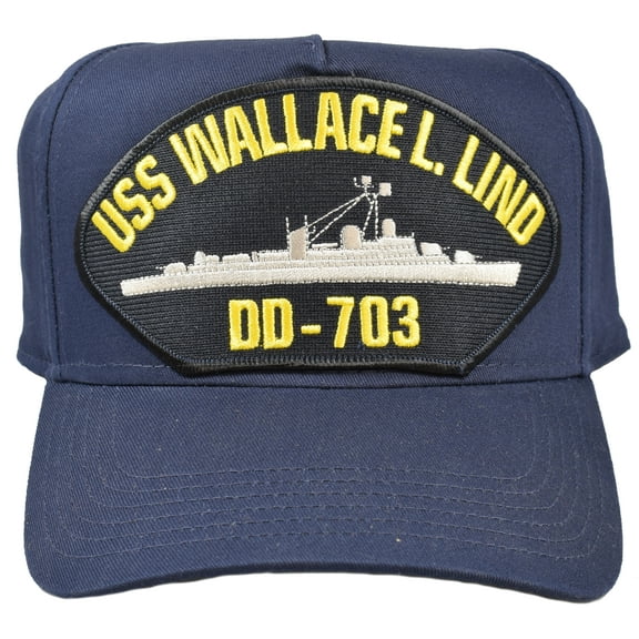 USS WALLACE L. LIND DD-703 SHIP HAT - NAVY BLUE