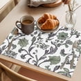 thumbnail image 3 of Boho Leaf Placemats Set of 8 Sage Green Spring Farmhouse Pastoral Tribal Place Mats Indoor Wipeable Table Mats Washable Cloth Dining Table Placemats for Kitchen Holiday Party Home Decor 13x19 Inch, 3 of 9