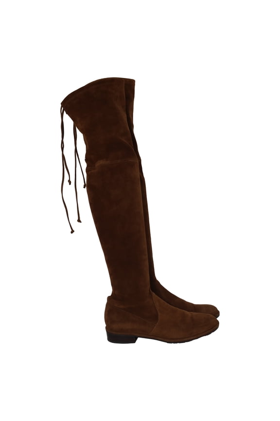 Pre-Owned Stuart Weitzman Lowland Over-The-Knee Boots in Brown Suede