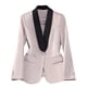 thumbnail image 2 of Blazer para mujer, color contrastante, manga larga, solapa, botón, traje, chaqueta, poliéster, parte superior para mujer, 2 of 6