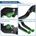 thumbnail image 4 of Palancas de freno y embrague cortas/largas únicas para YAMAHA YZF-R1 04-08, palanca de freno ajustable en 6 posiciones, aleación de aluminio, mango negro con extremo verde, 4 of 7