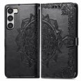 thumbnail image 7 of Allytech Galaxy S23 FE Wallet Case with Hand Wrist, Flip Mandala Embossed Slim Fit Card Slots Kickstand Shockproof Wallet Case Cover for Samsung Galaxy S23 FE - Black, 7 of 7
