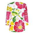 thumbnail image 5 of Xdegoge Womens Plus Size Clearance $5 Women'S 3/4 Sleeve Tops Floral V Neck T Shirts Going Out Trendy Summer Tops 2025 Dressy Casual Blouses Soft Comfy Basic Tees Women Clothes On Clearance, 5 of 5
